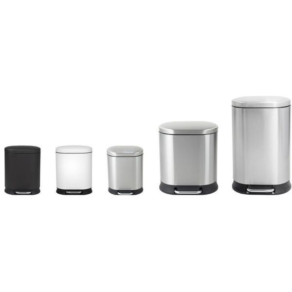 купить Відро для сміття з плавним закриттям овальне MIXXUS PREMIUM STRONG-TC0120 SS COLOR 20л (колір нержавійка) (MI7081) фото