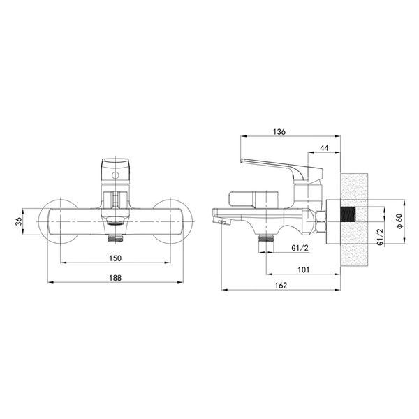 купити Змішувач для ванни Mixxus Premium MONE 009 EURO Graphite (MI6782) фото