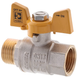 Кран кульовий KOER KR.218.G - 1/2" FM ГШМ YELLOW, ручка "метелик" жовта (KR0036) KR0036 фото 1