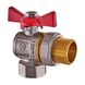 Кран з американкою кутовий, Waterpro WP400-20FMW-L - 3/4" ручка "метелик" червона (WP2896) WP2896 фото 1