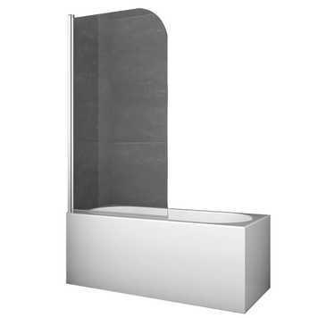 купити Шторки скляні на ванну розпашні KOER SR BS01-80x140-TR-01 прозоре скло 6мм хром (KR5400) фото