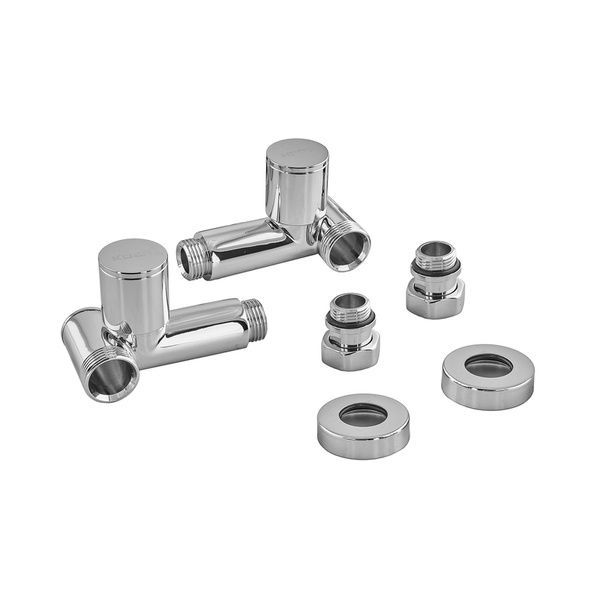 купити Комплект кранів рушникосушарки кутовий M1/2''xM1/2'' під ТЕН хромований KOER KR.SET.551 (KR5841) фото