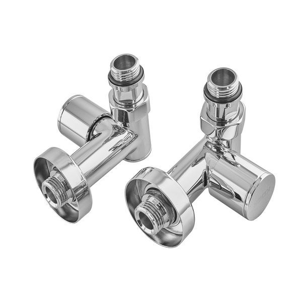 купити Комплект кранів рушникосушарки кутовий M1/2''xM1/2'' під ТЕН хромований KOER KR.SET.551 (KR5841) фото