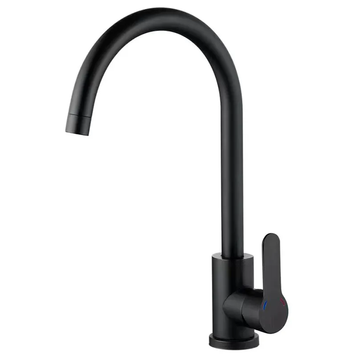 купити Змішувач для кухні Zerix DAX-011 Black із нерж. сталі SUS304 настінний (ZX4817) фото