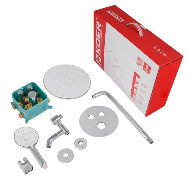 купити Вбудована душова система з термостатом Koer KB-67012-01 (Колір хром) (KR4728) фото