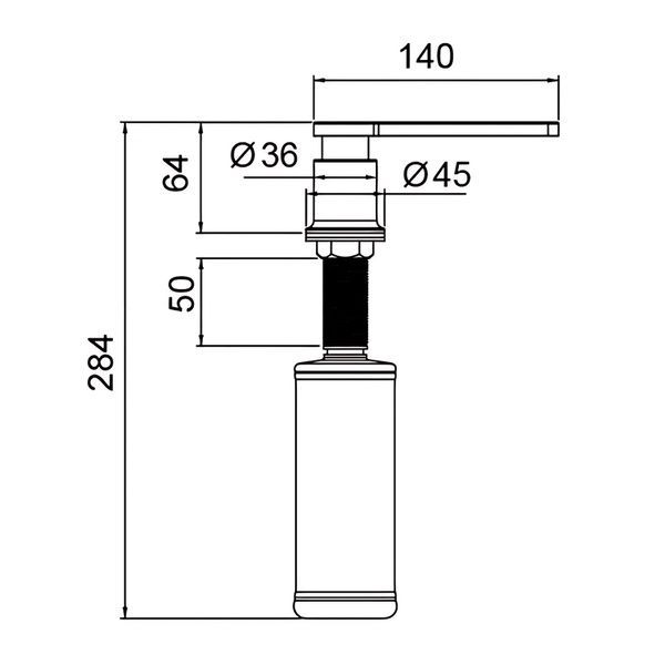 купити Дозатор для мийного засобу врізний Koer SDB-03-07 300 мл (колір графіт) (KR5634) фото