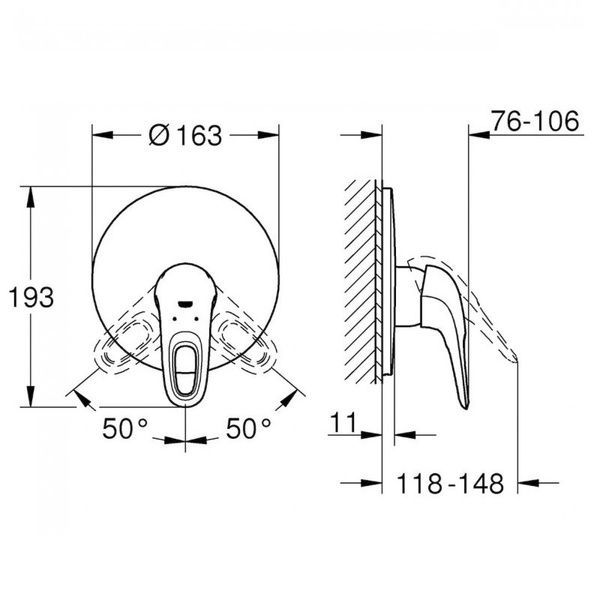 купити Змішувач для душу прихованого монтажу Grohe Eurostyle (19507LS3) фото