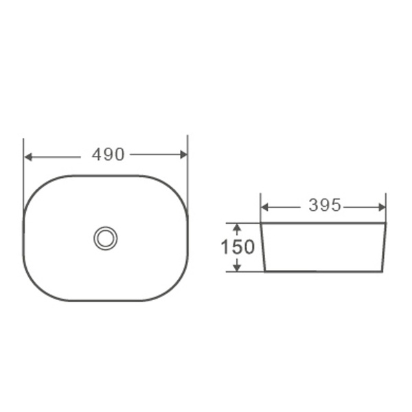 Умывальник накладной керамический Mixxus Premium Diverse-0101 490x395x150mm (MP6484) MP6484 фото