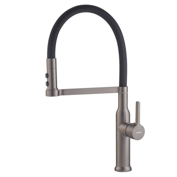 купить Змішувач для кухні MIXXUS PREMIUM PULL 017 GRAPHITE REFL.BLACK (Колір графіт+силік. вилив чорний) (MI8278) фото