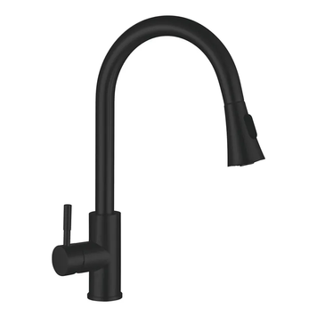 купить Змішувач для кухні MIXXUS SUS-014-B BLACK з висувною лійкою з нерж. сталі SUS304 (Колір чорний) (MI5862) фото