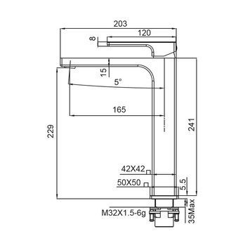 купить Змішувач для умивальника Koer KB-11009-05 високий (Колір чорний) (KR3501) фото
