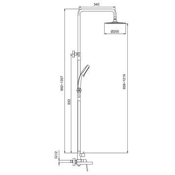 купить Душевая колонна со смесителем KOER KI-56016-02, 3 функции, из нерж. стали SUS304 (Цвет нержавеющая сталь) (KR4791) фото
