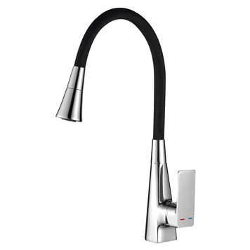 купить Змішувач для кухні MIXXUS ETNA 014-T NUT REFL.BLACK (Колір хром+силіконовий вилив чорний) (MI8419) фото