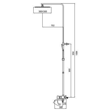 купить Душова колона зі змішувачем KOER KB-56007-07, 3 функції (Колір графіт) (KR5160) фото