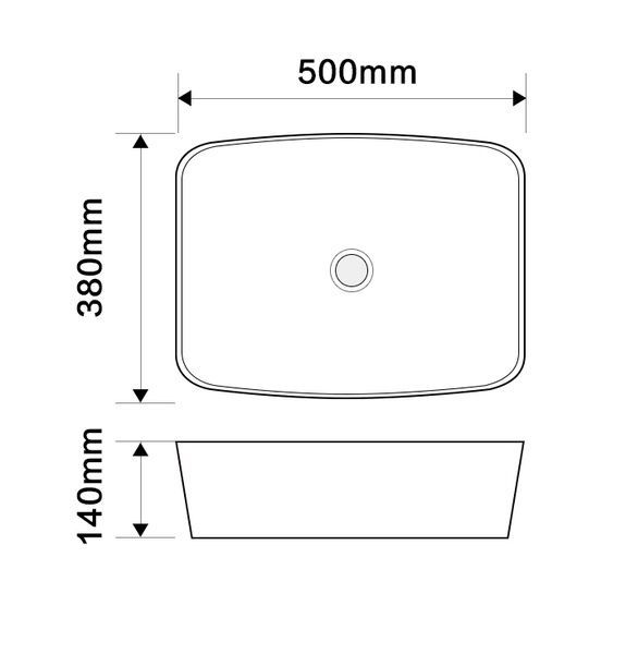 купити Раковина накладна Mixxus Premium DIVERSE-0109 EDGE GOLD 500х380х140mm (MP6548) фото