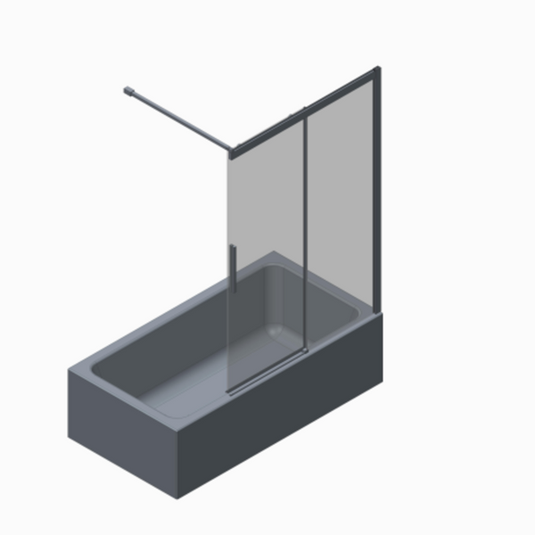 купити Шторки скляні на ванну розсувні KOER SR BS06-120x150-TR-01 прозоре скло EASY CLEAN 6мм хром (KR5945) фото
