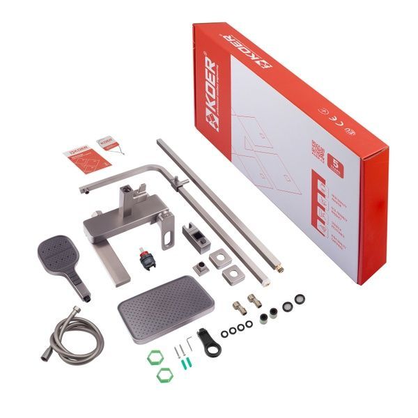 купить Душевая колонна со смесителем KOER KB-56031-07, 3 функции (Цвет графит) (KR5440) фото