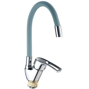 купить Змішувач для кухні MIXXUS YUB4-181 REFLECTOR GRAY з гнучким виливом (Колір хром+вилив сірий) (MI6483) фото