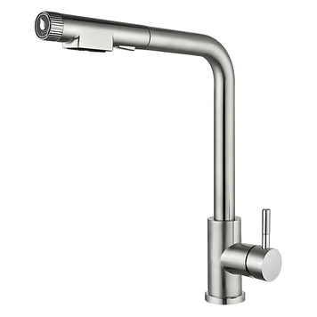 купить Змішувач для кухні MIXXUS LUX-021 PULL з висувним виливом з нерж. сталі SUS304 (MI8229) фото