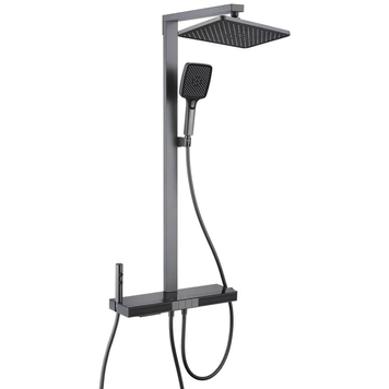 купить Душевая колонна MIXXUS PREMIUM NEXT-009-J GRAPHITE с термостат. смесителем, с кноп. переключ. 4 режима (Цвет графит) (MI6544) фото