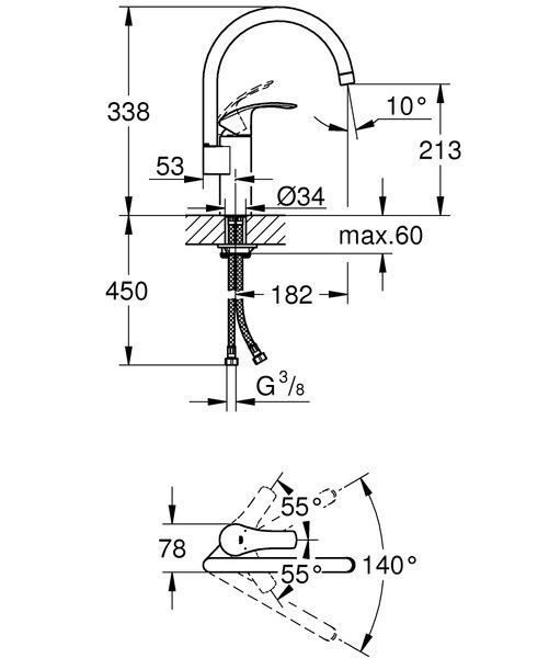 купити Змішувач для кухні Grohe Eurosmart (33202002) фото