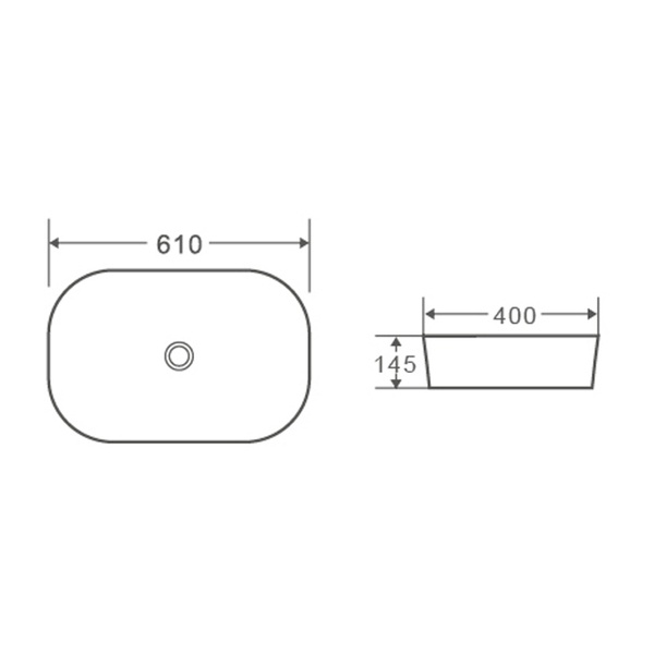 Умывальник накладной керамический Mixxus Premium Diverse-0102 610x400x145mm (MP6486) MP6486 фото