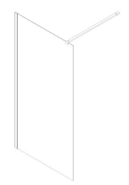 купити Душова перегородка Koer SR SP01-90x200-TR-01 Walk-In прозоре скло Easy Clean 8мм, хром (KR5392) фото