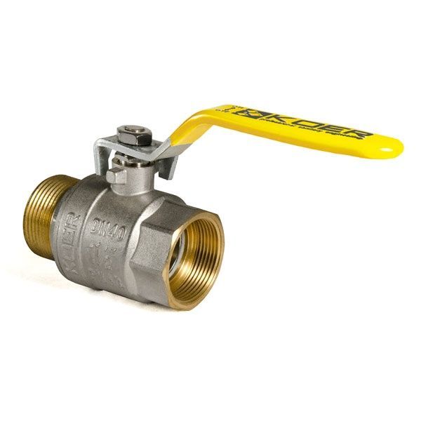купить Кран кульовий KOER KR.215.G - 1 1/2" FM ГШВ YELLOW, ручка "важіль" жовта (KR0126) фото