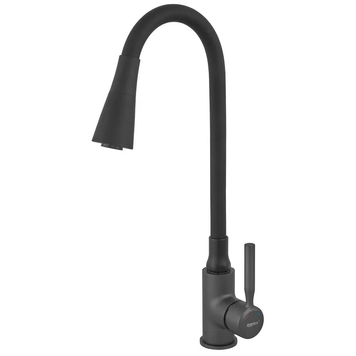 купить Змішувач для кухні ZERIX ATRIUM-011-T GRAPHITE REFL.BLACK (Колір графіт+силіконовий вилив чорний) (ZX6106) фото