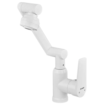 купить Змішувач для умивальника з регульованим виливом Plamix Oscar-001-FX SET White (з підведенням) (Колір білий) (PM6105) фото