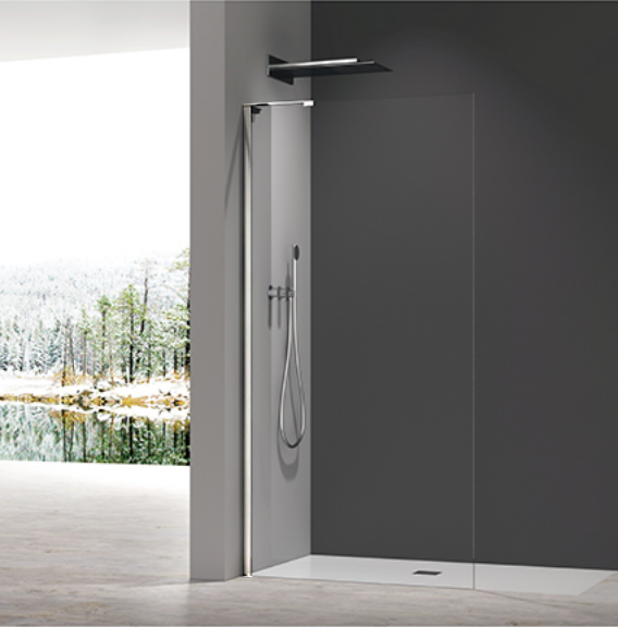 купити Душова перегородка Koer SR SP02-100x200-TR-01 Walk-In прозоре скло Easy Clean 8мм, хром (KR5395) фото