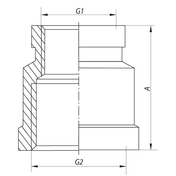 купить Муфта редукционная 1/2"х3/4" (хром) Koer KF.C0608.chr (KF0122) фото