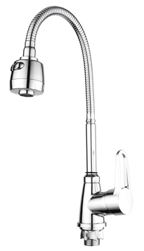 купить Змішувач для кухні MIXXUS ELBA 014 NUT REFLECTOR з гнучким виливом (без підведення) (Колір хром) (MI6304) фото