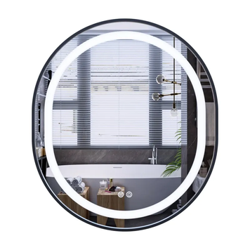 купить Дзеркало MIXXUS PREMIUM ELLIPSE MV05-80x70-REVERSE BLACK з LED Touch, Anti-fog, димером (3-6,5kK) (MP6646) фото