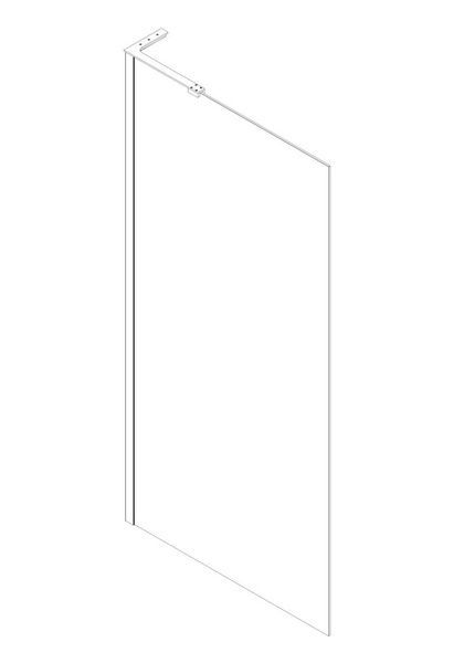 купити Душова перегородка Koer SR SP02-100x200-TR-07 Walk-In прозоре скло Easy Clean 8мм, графіт (KR5397) фото