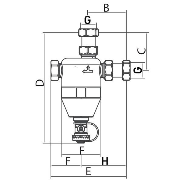 купити Сепаратор шламу з магнітом для котла Roho R680-075N - 3/4" (нікель) (RO0157) фото