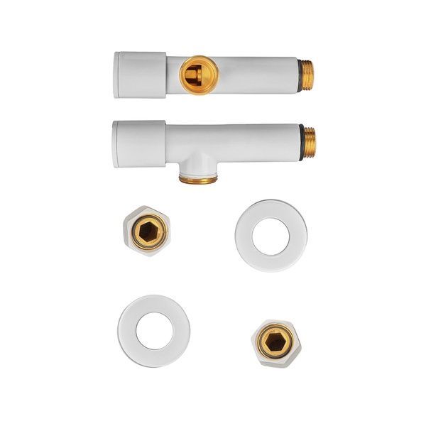 купити Комплект кранів рушникосушарки кутовий M1/2''xM1/2'' подовжений KOER KR.SET.534 WHITE (KR5843) фото