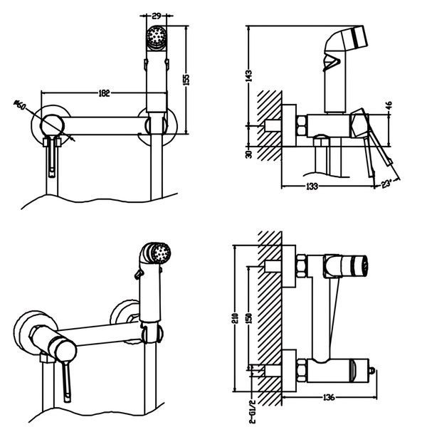 купити Змішувач для гігієнічного душу Mixxus Davis 024 з лійкою (MI7148) фото