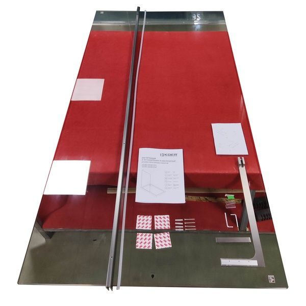 купити Душова перегородка Koer SR SP02-100x200-TR-07 Walk-In прозоре скло Easy Clean 8мм, графіт (KR5397) фото