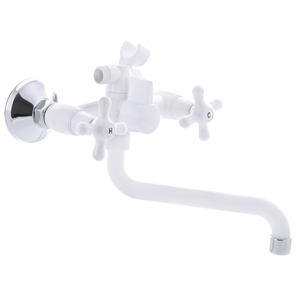 Змішувач для ванни PLAMIX AMAX-142 Білий (без шланга і лійки) (PM0585) PM0585 фото