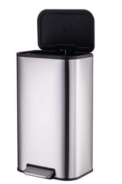 купить Відро для сміття з плавним закриттям прямокутне MIXXUS CUBIC-TC0112 SS COLOR 12л (колір нержавійка) (MI7089) фото