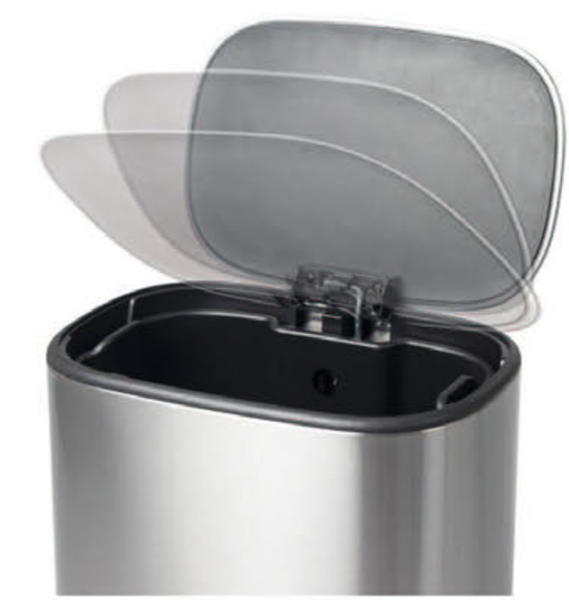 купить Відро для сміття з плавним закриттям прямокутне MIXXUS CUBIC-TC0112 SS COLOR 12л (колір нержавійка) (MI7089) фото