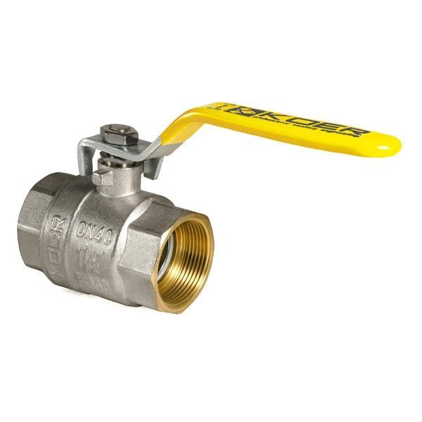 купити Кран кульовий KOER KR.214.G - 1 1/2" FF ГГВ YELLOW, ручка "важіль" жовта (KR0136) фото