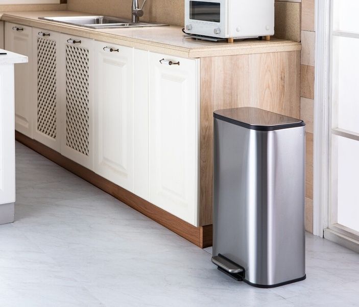 купить Відро для сміття з плавним закриттям прямокутне MIXXUS CUBIC-TC0112 SS COLOR 12л (колір нержавійка) (MI7089) фото