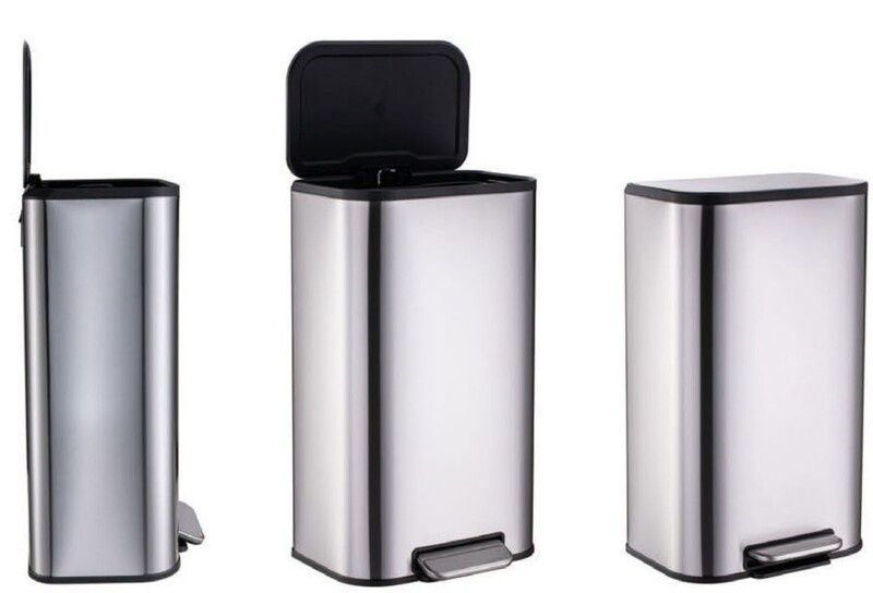 купить Відро для сміття з плавним закриттям прямокутне MIXXUS CUBIC-TC0112 SS COLOR 12л (колір нержавійка) (MI7089) фото