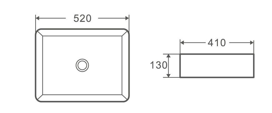 купити Умивальник накладний керамічний Mixxus Premium Quadro-0102 520x410x130mm (MP6488) фото