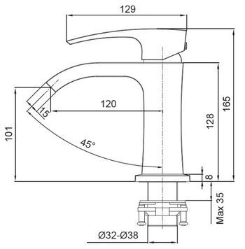 купить Змішувач для умивальника Koer KB-12007-04 (Колір хром+білий) (KR5151) фото