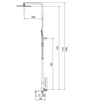купити Душова колона із змішувачем KOER KB-56010-01 (Колір хром) (KR3494) фото