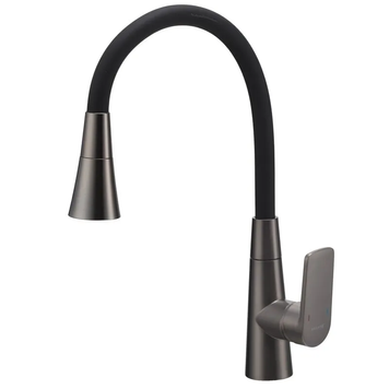 купить Змішувач для кухні MIXXUS PREMIUM MATIS 011-T NUT GRAPHITE REFL.BLACK (Колір графіт+силік. вилив чорний) (MI8268) фото
