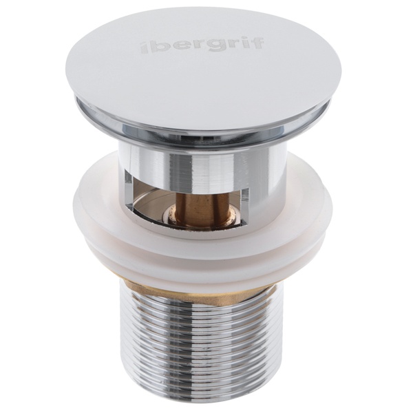 Донный клапан для умывальника с переливом (кнопка) Ibergrif M20502 (IB0087) IB0087 фото